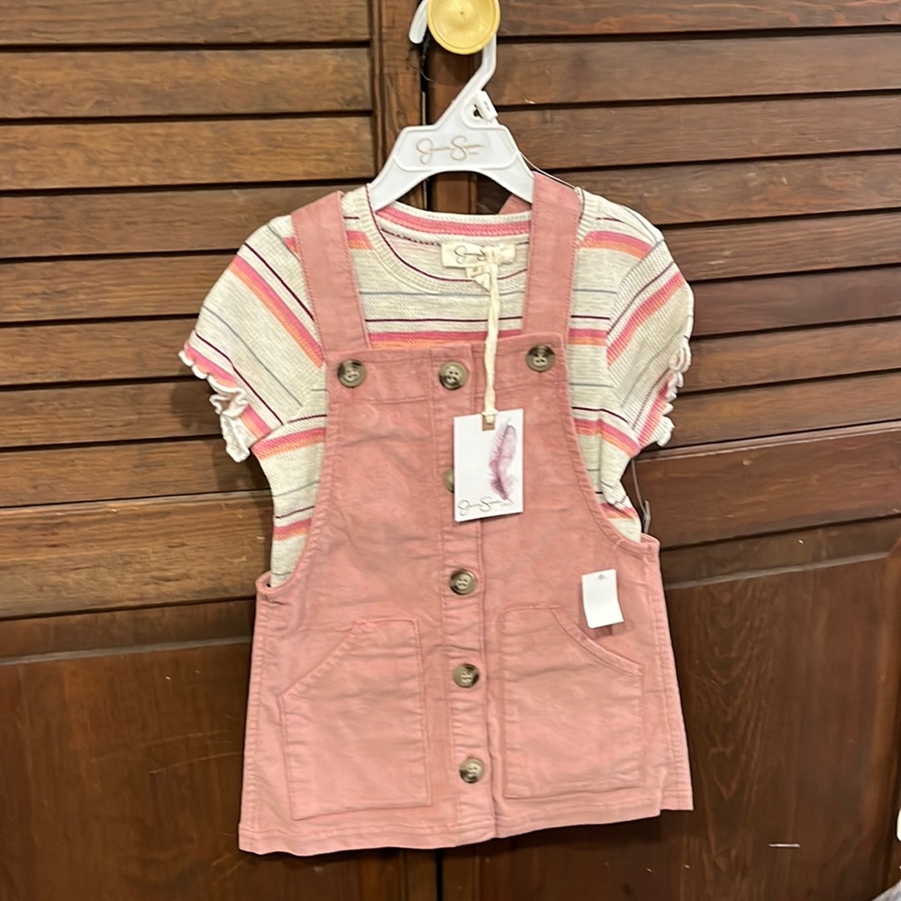 NWT  JESSICA SIMPSON adorable corduroy jumper with matching top size 3t